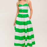 INFINITE FLARE GREEN WOVEN TOP AND SKIRT SET