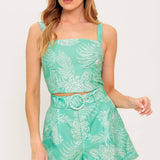FEELS LIKE FREEDOM MINT WOVEN TOP AND SHORT SET