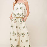 TERRIFIC TIMING IVORY WOVEN TOP AND PANT SET
