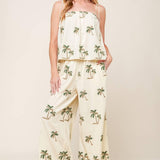 TERRIFIC TIMING IVORY WOVEN TOP AND PANT SET