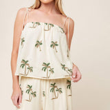 TERRIFIC TIMING IVORY WOVEN TOP AND PANT SET