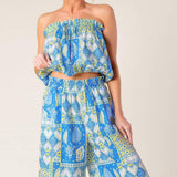 LET'S GET OUT OF TOWN WOVEN TOP AND PANT SET
