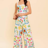 MARIGOLD IVORY WOVEN TOP AND PANT SET