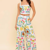 MARIGOLD IVORY WOVEN TOP AND PANT SET