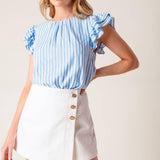 SWEET HARMONY BLUE WOVEN TOP