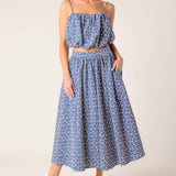 THE BEAUTY OF NOW WOVEN EYELET TOP AND SKIRT SET