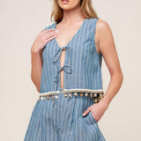 SONGS OF THE SKY WOVEN TOP AND SHORTS SET