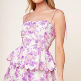 DARING DIVA LAVENDER WOVEN TOP AND SHORTS SET