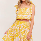 TWIG LIGHT NOIR WOVEN TOP AND SKIRT SET