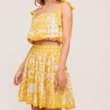 TWIG LIGHT NOIR WOVEN TOP AND SKIRT SET