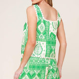 LANE SECRET GARDEN WOVEN TOP AND SHORTS SET