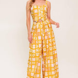 PRETTY MEADOW WOVEN TOP AND PANT SET