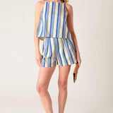 AROUND THE WORLD WOVEN TOP AND SHORT SET