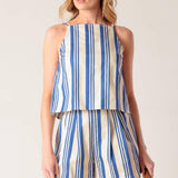 AROUND THE WORLD WOVEN TOP AND SHORT SET