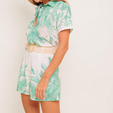 GARDEN LIGHT WOVEN TOP AND SHORT SET