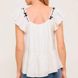 CELESTIAL CRUSH CREAM WOVEN TOP