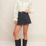 PRECIOUS LOOK IVORY WOVEN LACE TOP