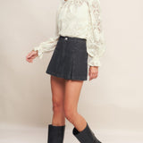 PRECIOUS LOOK IVORY WOVEN LACE TOP