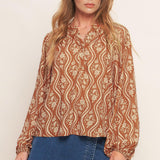 ANGELIC SWEETIE BROWN WOVEN TOP
