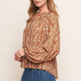 ANGELIC SWEETIE BROWN WOVEN TOP