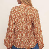 ANGELIC SWEETIE BROWN WOVEN TOP