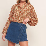ANGELIC SWEETIE BROWN WOVEN TOP