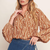 ANGELIC SWEETIE BROWN WOVEN TOP