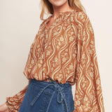 ANGELIC SWEETIE BROWN WOVEN TOP