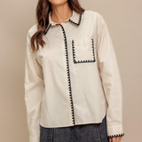 MONO EDGE WOVEN TOP