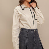 MONO EDGE WOVEN TOP