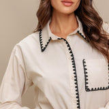 MONO EDGE WOVEN TOP