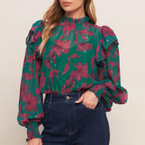 POETIC GARDEN WOVEN TOP