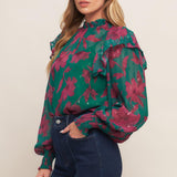 POETIC GARDEN WOVEN TOP