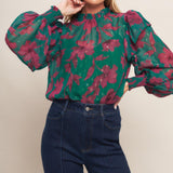 POETIC GARDEN WOVEN TOP