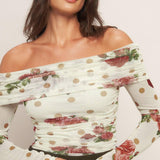 CREAM & BLOOM DELIGHT POWER MESH TOP