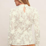 ROMANTIC SHEER FLORAL SWEATER TOP