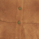 Fabric detail of Flying Tomato Refined Impression Faux Suede Top in caramel