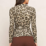 LUXE TRACE TAUPE BLACK WOVEN TOP