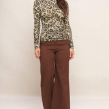 LUXE TRACE TAUPE BLACK WOVEN TOP