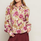 PARISIAN ROSE DREAM WOVEN TOP