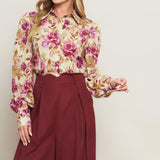 PARISIAN ROSE DREAM WOVEN TOP