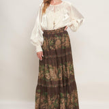 ETERNAL PEARL CHARM WOVEN PEASANT TOP