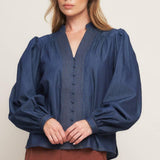 STITCH STORY LIGHTWEIGHT DENIM TOP