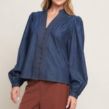 STITCH STORY LIGHTWEIGHT DENIM TOP