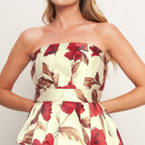 HOLIDAY BLOSSOM WOVEN TOP