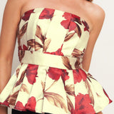 HOLIDAY BLOSSOM WOVEN TOP
