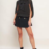 MIDNIGHT DOT CHIC WOVEN TOP
