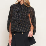 MIDNIGHT DOT CHIC WOVEN TOP