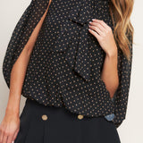MIDNIGHT DOT CHIC WOVEN TOP