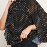 MIDNIGHT DOT CHIC WOVEN TOP